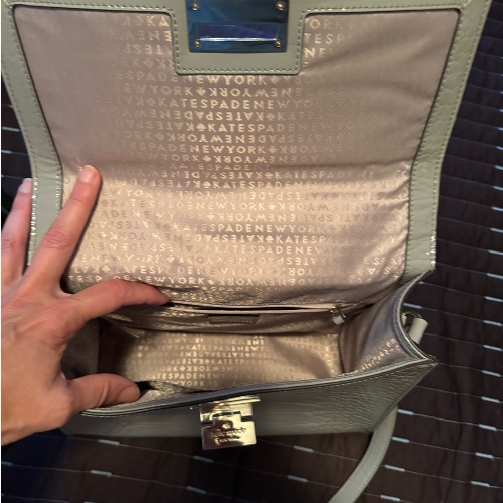 Kate Spade Gray Embossed Satchel - Picture 3 of 3
